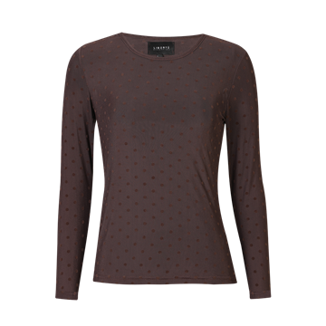 Liberté - Mesh Ls Tshirt Dot - Brown Medium Dot