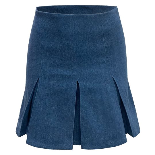 Liberté - Asta Plisse Skirt - Blue Denim