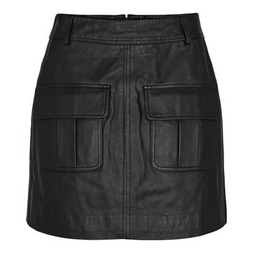 Co' Couture - Phoebe Leather Pocket Skirt - Sort 