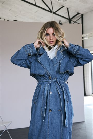 Co' Couture - Delina Denim Trench Coat - Dark Denim