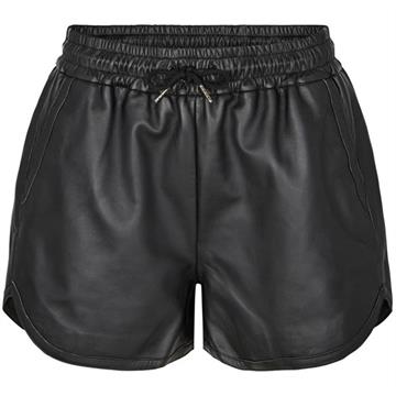 Co' Couture - Phoebe Leather Crop Shorts - Sort  