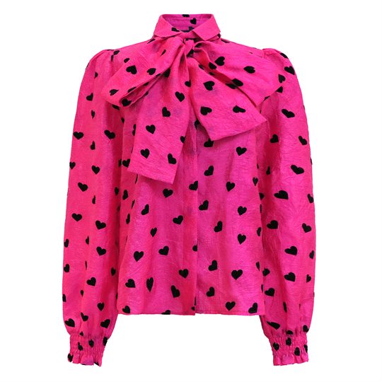 Liberté - Elina Ls Blouse - Pink Black Heart 