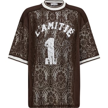 Haute L ' Amité - Lace Football Tee - Mocca