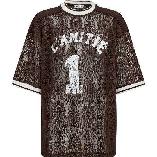 Haute L \' Amité - Lace Football Tee - Mocca