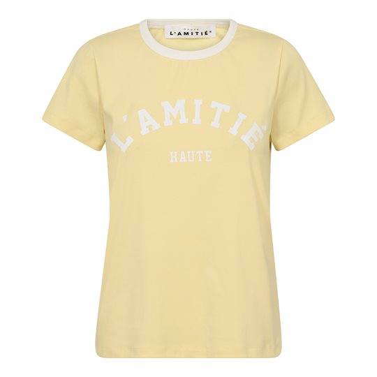 Haute L \' Amitié - Neckline Logo Tee - Pale Yellow