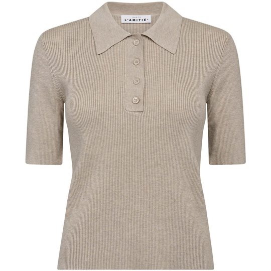 Haute L \' Amitié - Piccolo SS Polo Rib Knit - Walnut Melange