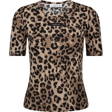 Haute L ' Amité - Leo Rib Badge Tee - Leopard