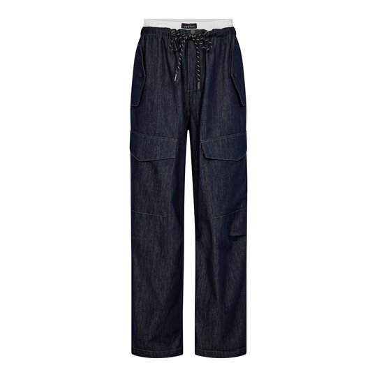 Haute L\' Amitié - Denim Cargo Pull On Trouser - Dark Denim