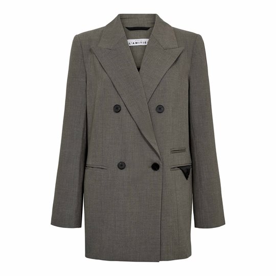Haute L \' Amitié - Nicole Low Triangle Blazer - Beige Melange