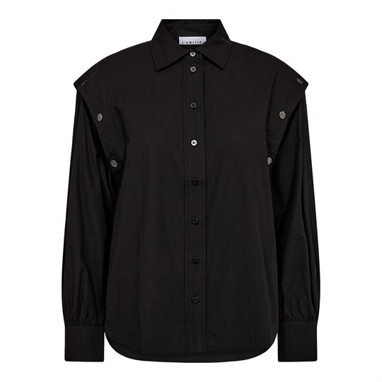 Haute L\' Amitié - Button Sleeve Shirt - Black