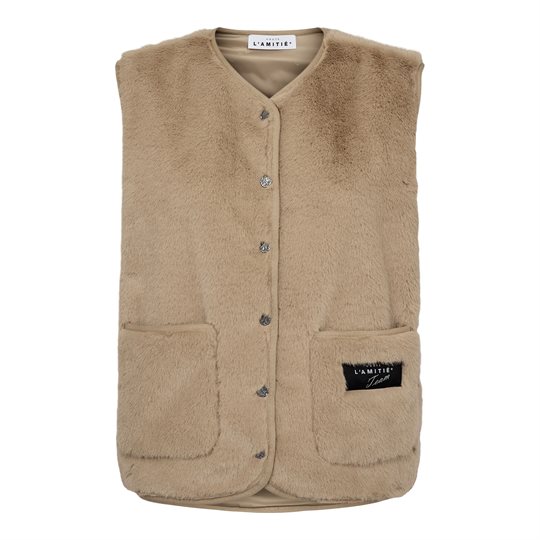 Haute L\' Amitié - New Fur Tech Vest - Beige