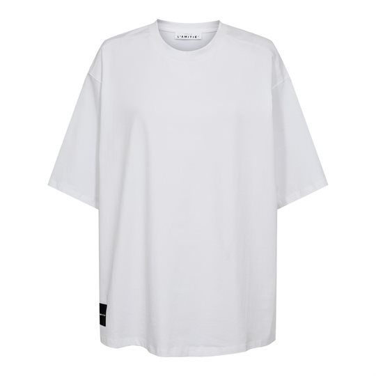 Haute L\' Amitié - Back Logo Loose Tee - White Black Print