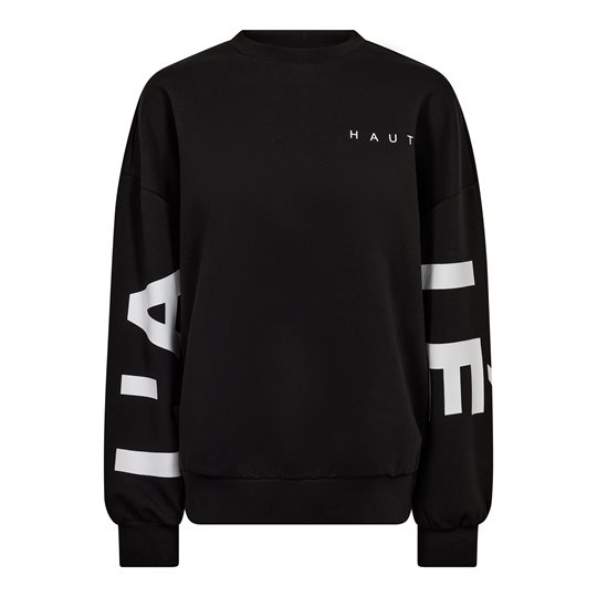 Haute L\' Amitié - Maxi Split Logo Sweat - Black White Print