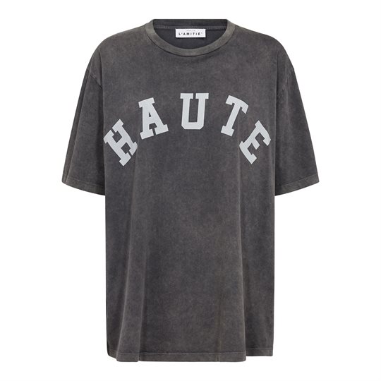 Haute L\' Amitié - Noma Acid Curve Logo Tee - Black Acid Wash