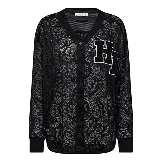 Haute L \' Amitié - Court Ls Lace Tee - Black