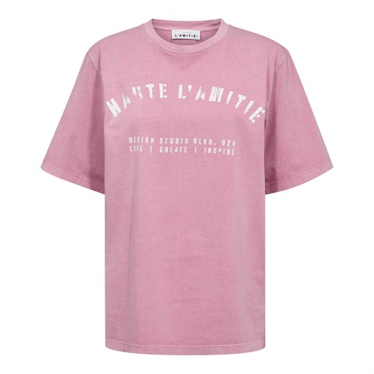 Haute L\' Amitié - Noma Acid Curve Studio Tee - Pink Acid Wash