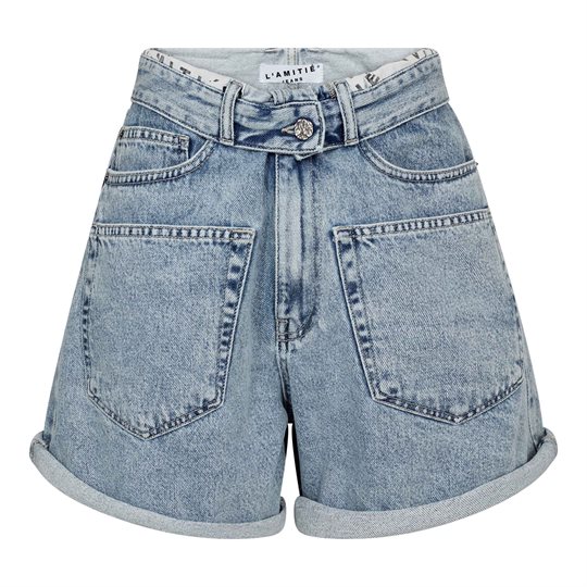 Haute L\' Amitié - Flip Waist Shorts - Bleached Denim
