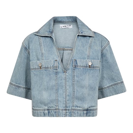 Haute L\' Amitié - Drew Denim Top - Bleached Denim