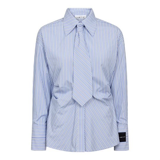 Haute L\' Amitié - Emma Tie Stripe Shirt - Pale Blue