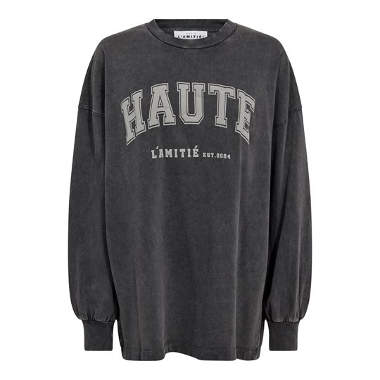 Haute L\' Amitié - Romie Acid Back Hole Sweat - Black Acid Wash