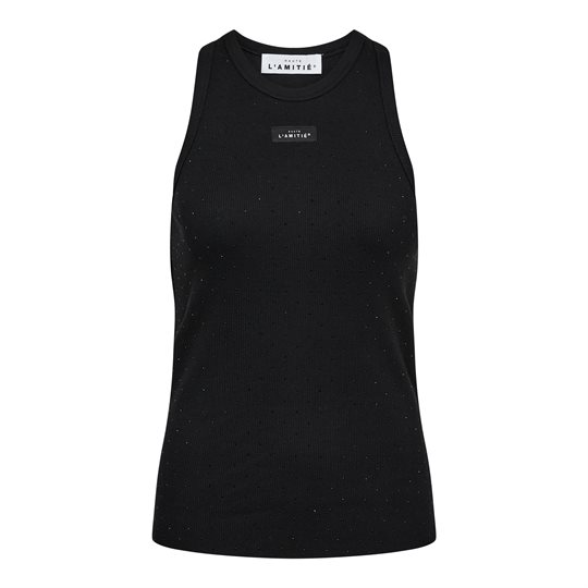 Haute L\' Amitié - Rib Badge Stone Tank - Black