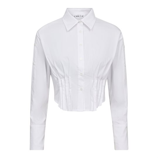 Haute L\' Amitié - Bell Pleat Crop Shirt - White