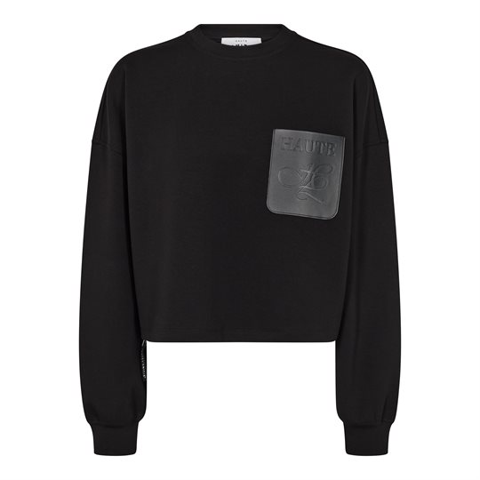 Haute L\' Amitié - Maxi Crop Zip Pocket Sweat - Black
