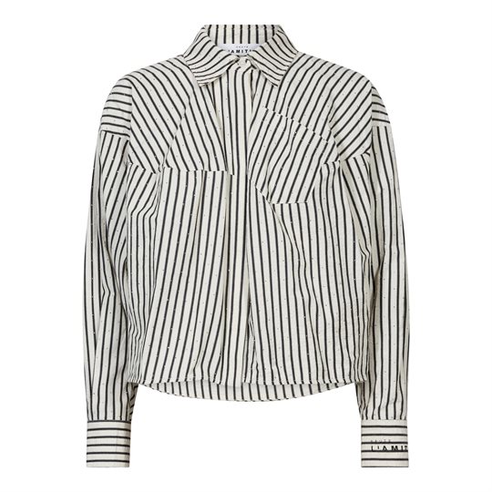 Haute L' Amitié - Sophie Mono Stripe Stone Shirt - OffWhite Black Stripe
