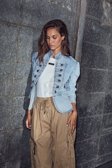 Haute L\' Amitié - Bleached Denim Uniform Jacket - Bleached Denim