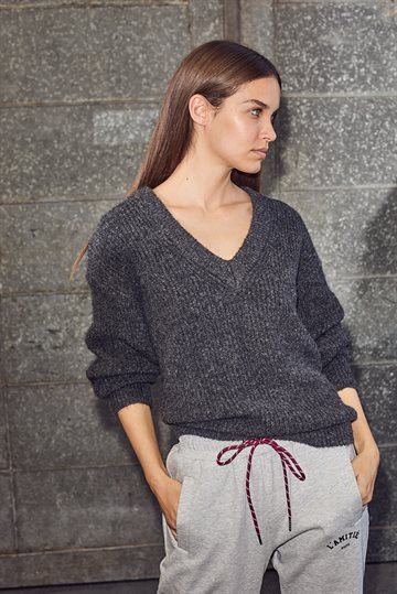 Haute L \' Amitié - Mini Curve Sweat Pant - Grey Melange 