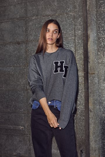 Haute L ' Amitié - HL Badge Sweat - Antracit Melange