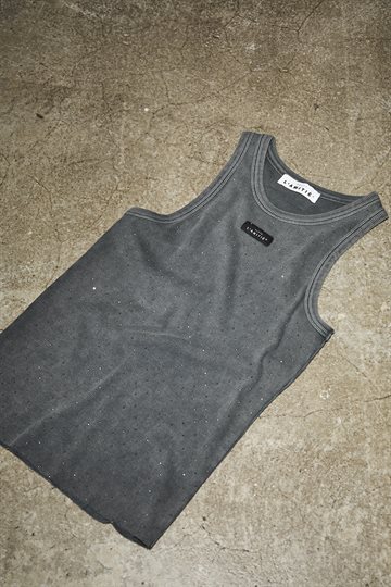 Haute L \' Amitié - Rib Bagde Acid Stone Tank - Black Acid Wash