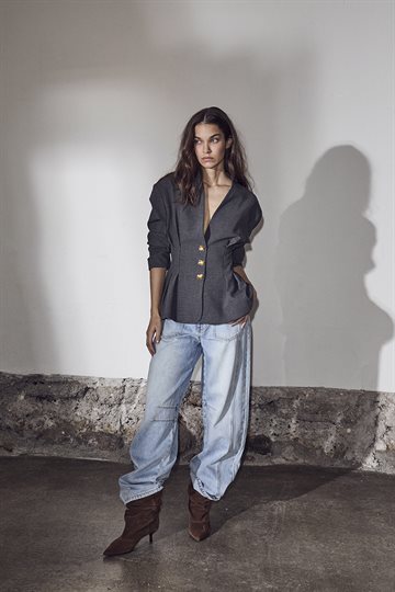 Haute L\' Amitié - Enna Waist Pleat Blazer - Antracit
