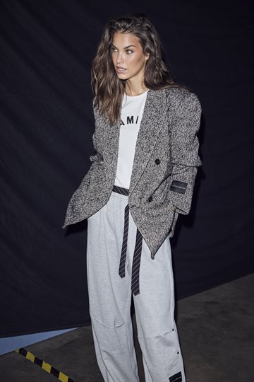Haute L\' Amitié - Maxi Split Tie Pant - Grey Melangé