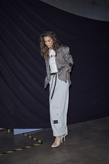 Haute L\' Amitié - Maxi Split Tie Pant - Grey Melangé