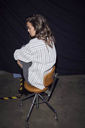 Haute L\' Amitié - Crystal Heart Stripe Shirt - White