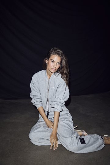 Haute L\' Amitié - Maxi Crop Zip Sweat - Grey Melangé