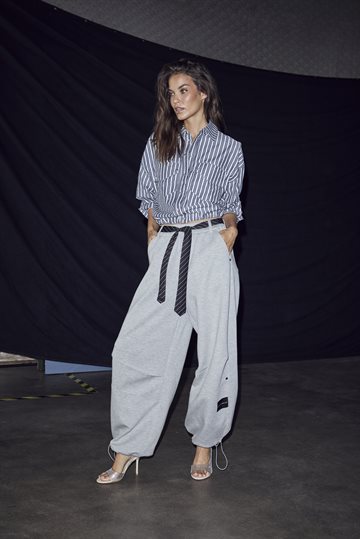 Haute L\' Amitié - Maxi Split Tie Pant - Grey Melangé