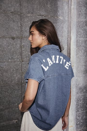 Haute L' Amitié - Denim Ns Logo Shirt - Used Denim