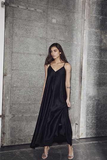 Haute L' Amitié - Corsica Pleat Strap Dress - Black