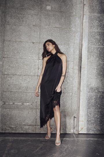 Haute L' Amitié - Naomi Asym Halter Dress - Black