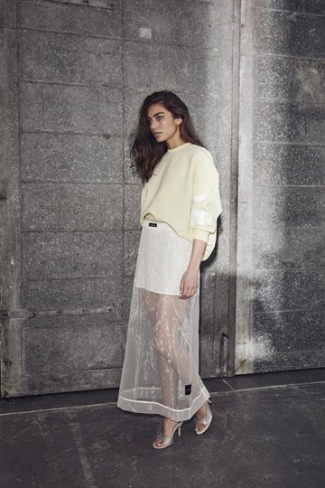 Haute L\' Amitié - Maxi Split Logo Sweat - Pale Yellow