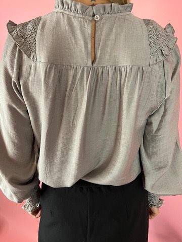 Co\' Couture - Angus Smock Frill Blouse - Stone