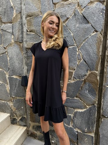 Liberté - Alma U-TShirt Frill Dress - Black