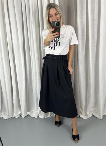 Co\' Couture - Luna Belt Midi Pleat Skirt - Black 