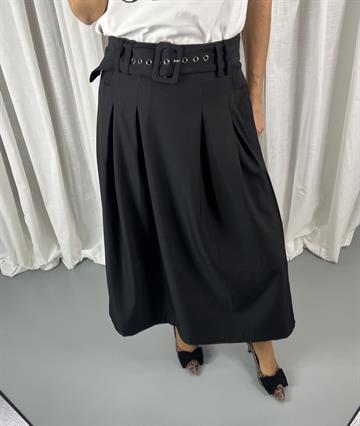 Co\' Couture - Luna Belt Midi Pleat Skirt - Black 