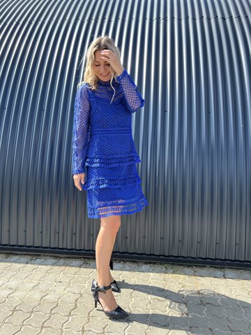 Y.A.S - Alberta LS New Lace Dress - Blå