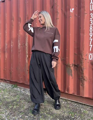 Haute L \' Amitié - Maxi Split Logo Sweat - Mocca
