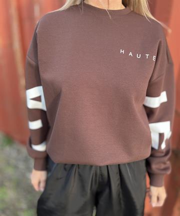 Haute L \' Amitié - Maxi Split Logo Sweat - Mocca