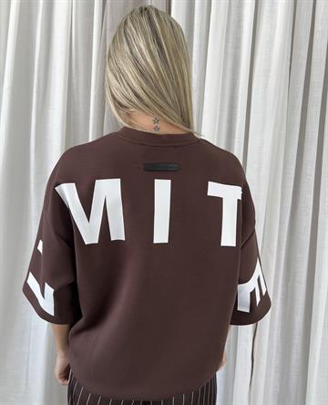 Haute L\' Amitié - Maxi Spilt SS Logo Sweat - Mocca